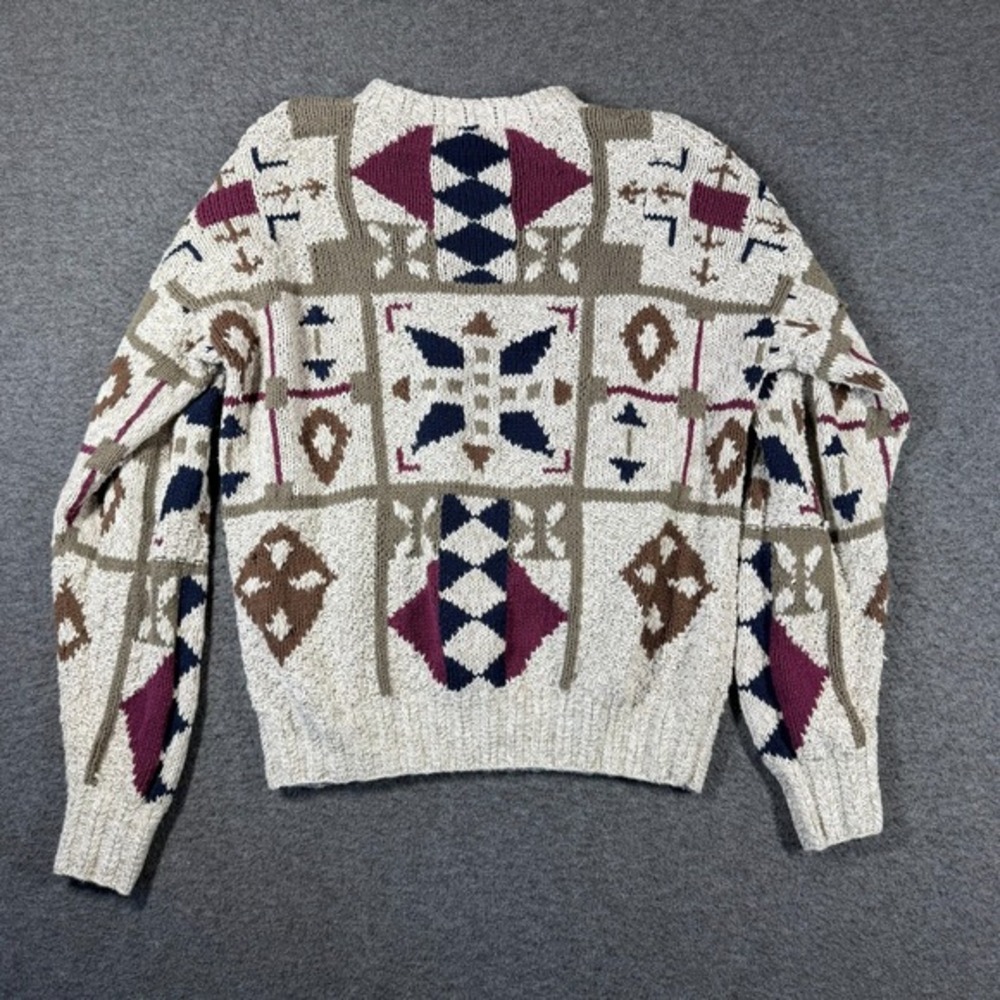 Vintage Boston Traders Sweater Men‎ XL Geometric Print Ramie Cotton - Picture 6 of 8